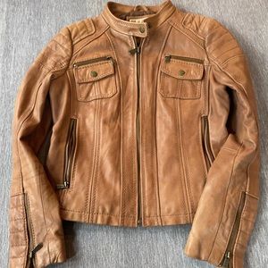 Michael Kors leather motorcycle jacket